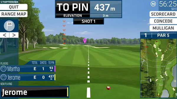 Toptracer Virtual Golf screen
