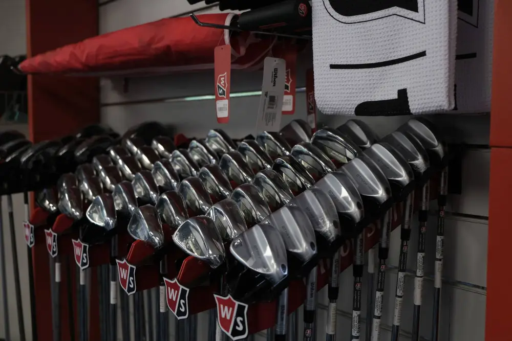 Inside the golf shop