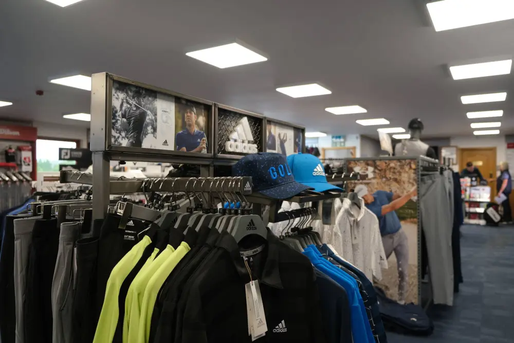 Inside the golf shop